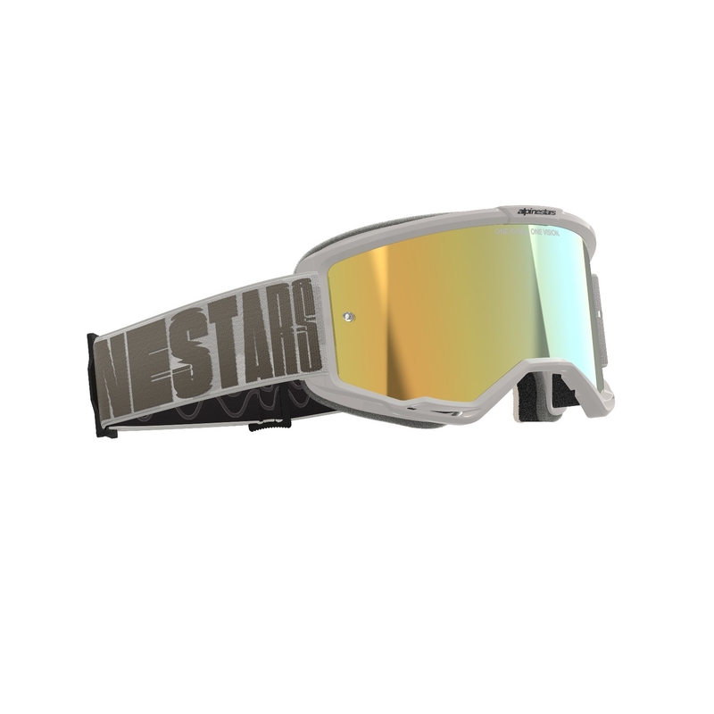 Alpinestars Vision 5 Hollow motokrossz szemüveg homok, arany tükrös plexivel