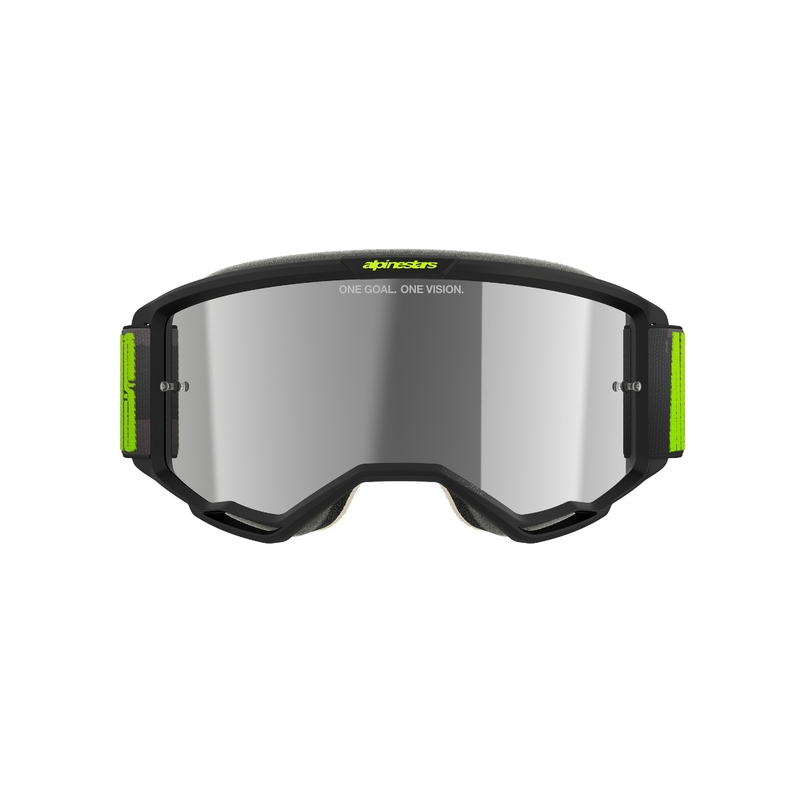 Alpinestars Vision 5 Hollow motokrossz szemüveg szürke-fluo sárga, ezüst tükrös plexivel