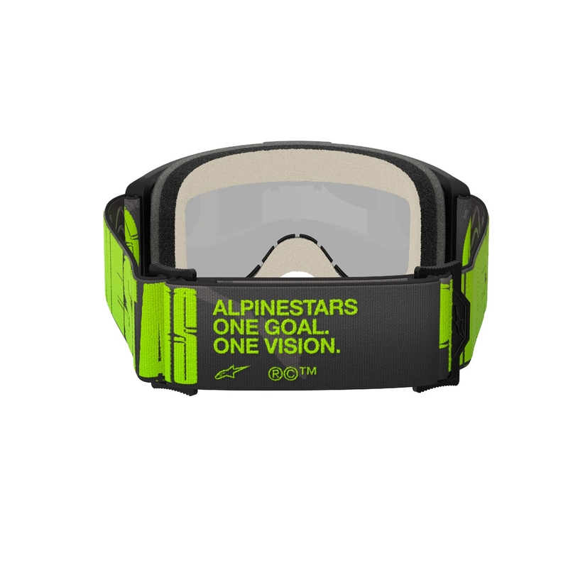 Alpinestars Vision 5 Hollow motokrossz szemüveg szürke-fluo sárga, ezüst tükrös plexivel