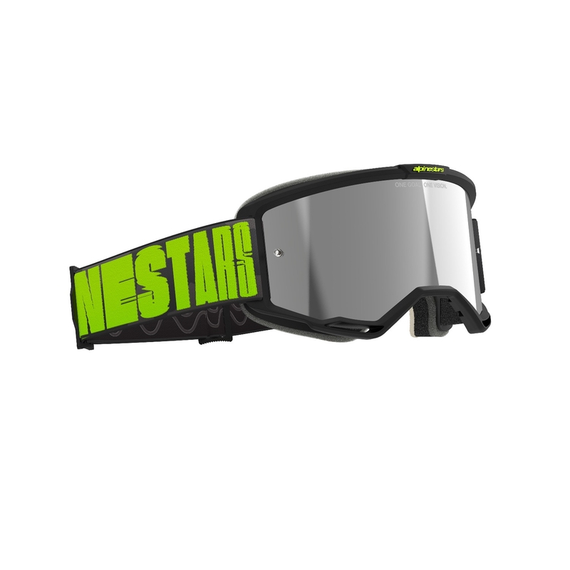 Alpinestars Vision 5 Hollow motokrossz szemüveg szürke-fluo sárga, ezüst tükrös plexivel