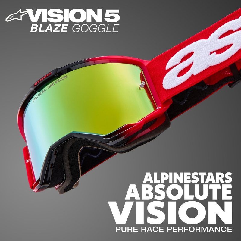 Alpinestars Vision 5 Wordmark motokrossz szemüveg rózsaszín-fluo sárga, átlátszó plexivel