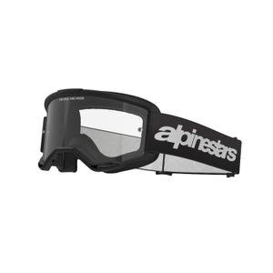 Alpinestars Vision 3 Wordmark motokrossz szemüveg fekete, átlátszó plexivel