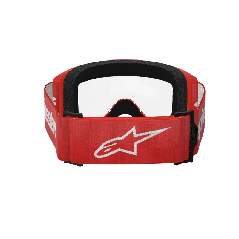 Alpinestars Vision 3 Wordmark motokrossz szemüveg piros, átlátszó plexivel