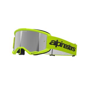 Alpinestars Vision 3 Wordmark motokrossz szemüveg fluo sárga, ezüst tükrös plexivel