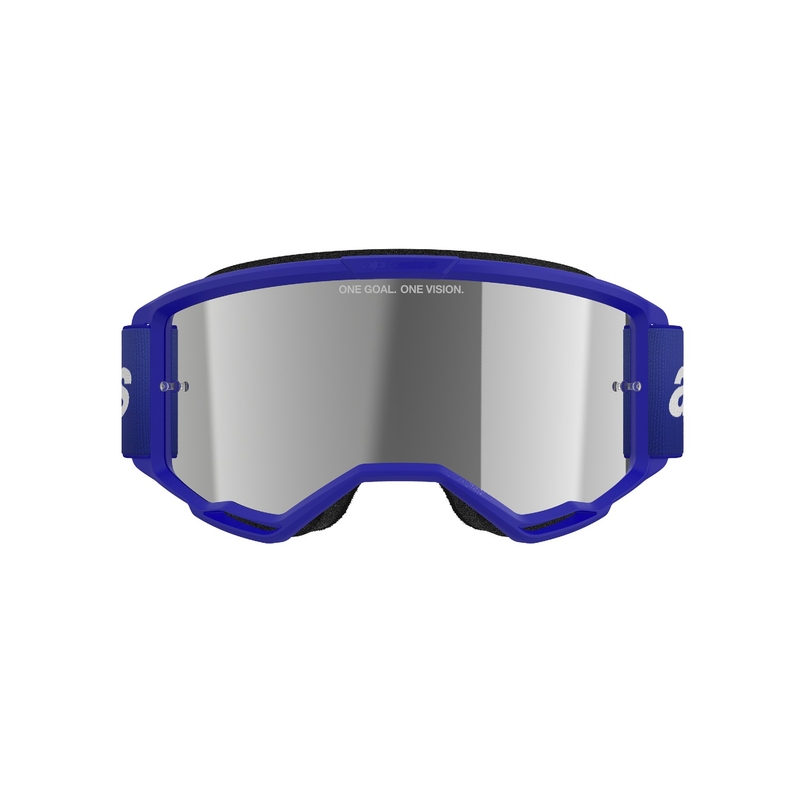 Alpinestars Vision 3 Wordmark motokrossz szemüveg kék, ezüst tükrös plexivel