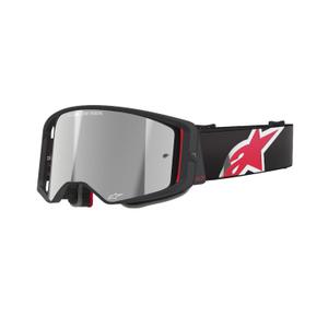 Alpinestars Supertech Corp motocross szemüveg fekete-piros, tükörezüst plexivel