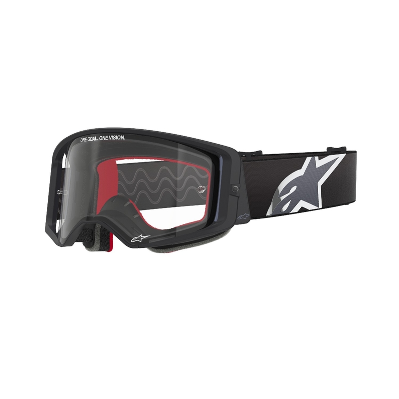 Alpinestars Supertech Corp motocross szemüveg fekete-szürke, átlátszó plexivel