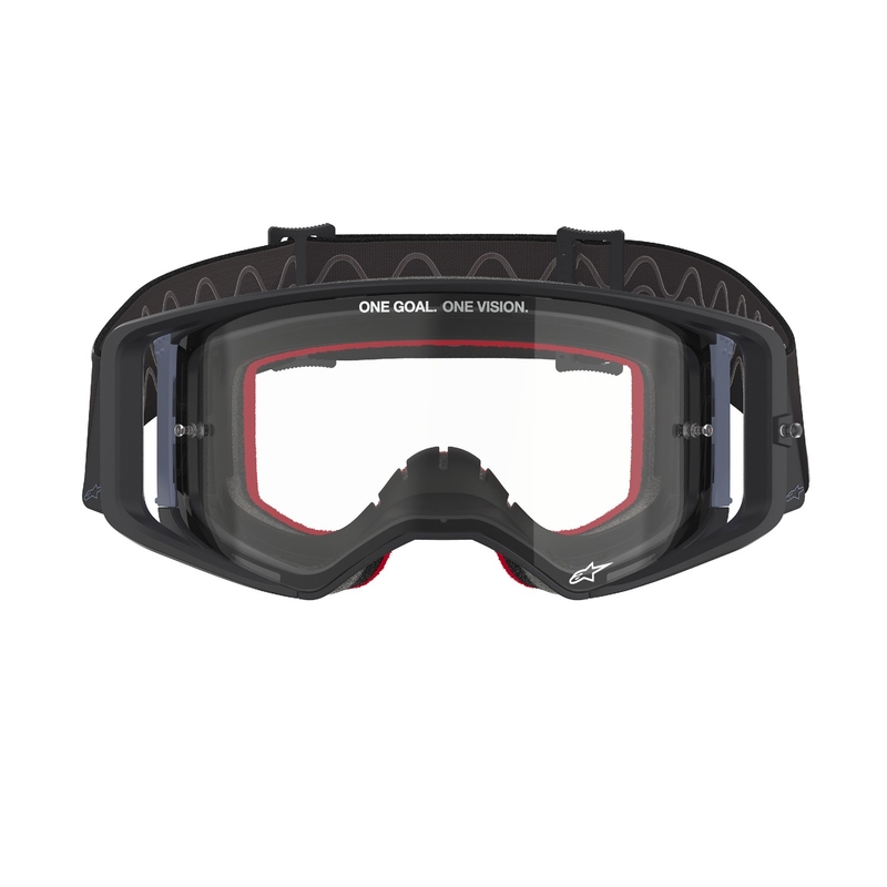 Alpinestars Supertech Corp motocross szemüveg fekete-szürke, átlátszó plexivel