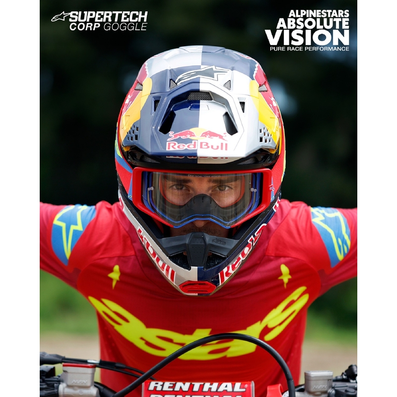 Alpinestars Supertech Corp motocross szemüveg fekete-szürke, átlátszó plexivel