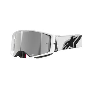 Alpinestars Supertech Corp motocross szemüveg fehér, tükörezüst plexivel