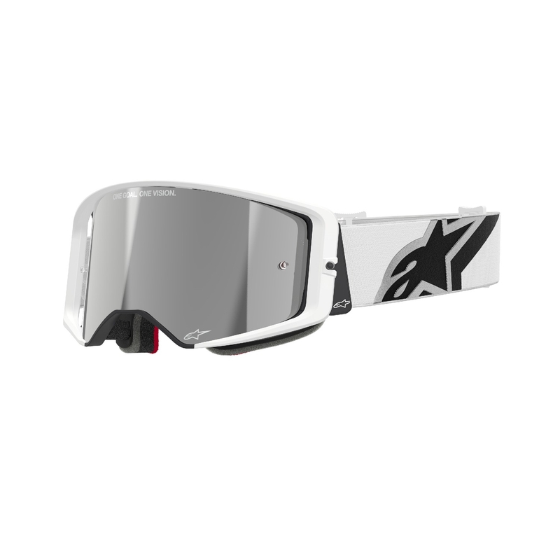 Alpinestars Supertech Corp motocross szemüveg fehér, tükörezüst plexivel