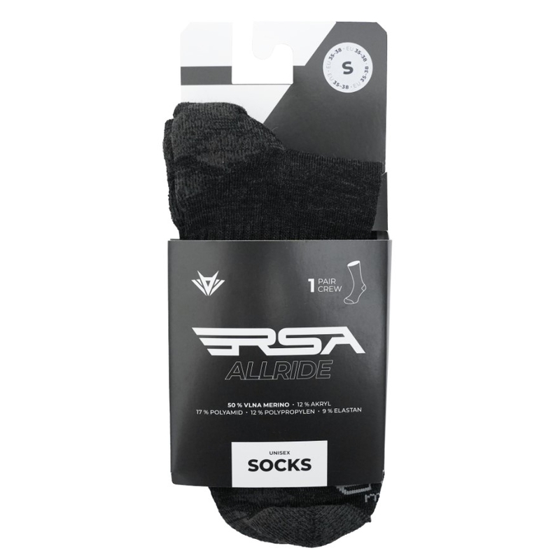 RSA Allride Merino zokni sötétszürke