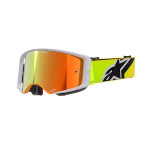 Alpinestars Supertech Corp motocross szemüveg fluo sárga-szürke, tükörpiros plexivel
