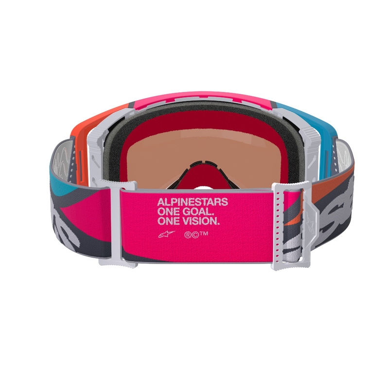 Alpinestars Supertech Stream motocrossz szemüveg szürke-multicolor, tükörezüst plexivel