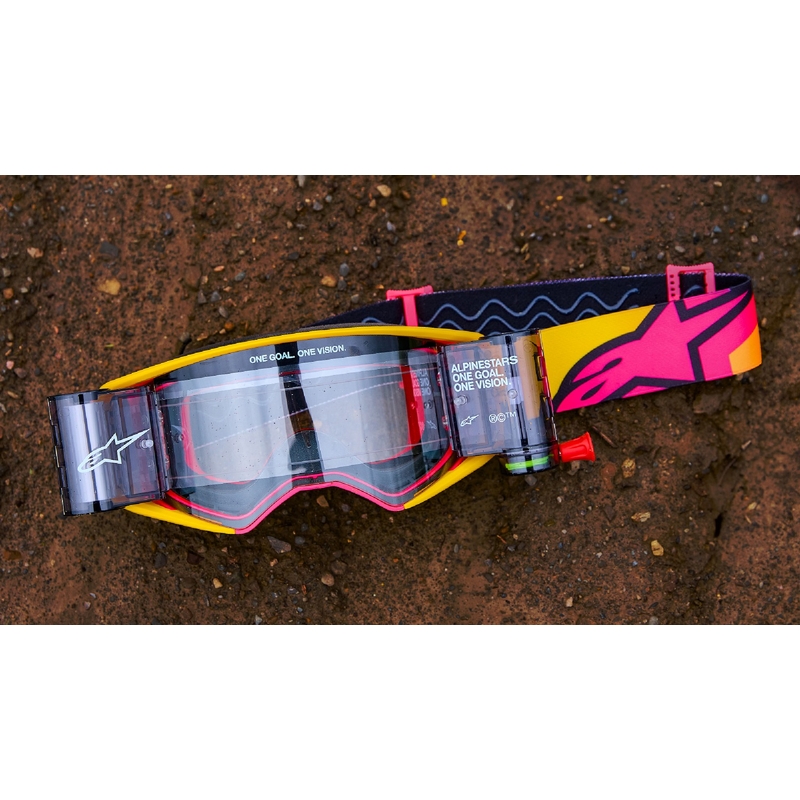 Alpinestars Supertech Stream motocrossz szemüveg szürke-multicolor, tükörezüst plexivel
