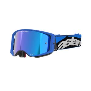 Alpinestars Supertech Stream motocrossz szemüveg kék, tükörkék plexivel