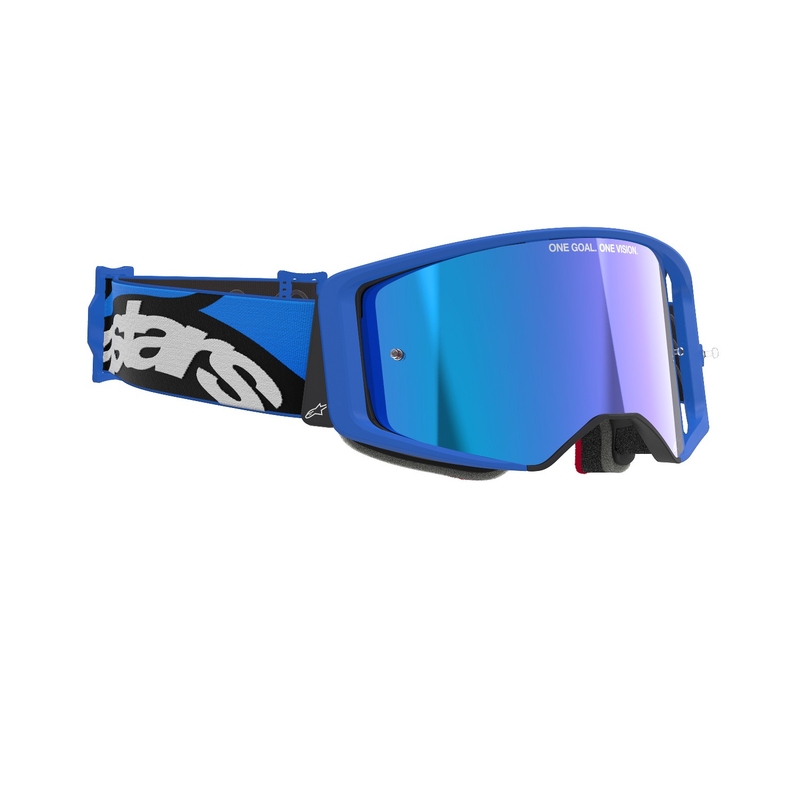 Alpinestars Supertech Stream motocrossz szemüveg kék, tükörkék plexivel