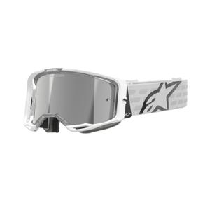 Alpinestars Vision 8 Corp motokrossz szemüveg fehér, tükörezüst plexivel