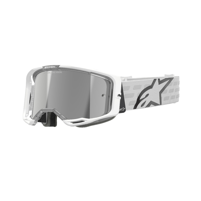 Alpinestars Vision 8 Corp motokrossz szemüveg fehér, tükörezüst plexivel