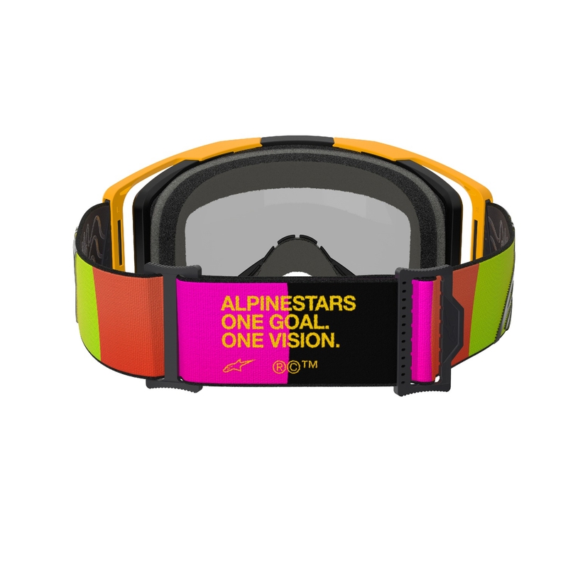 Alpinestars Vision 8 Corp motokrossz szemüveg sárga-rózsaszín, tükörpiros plexivel