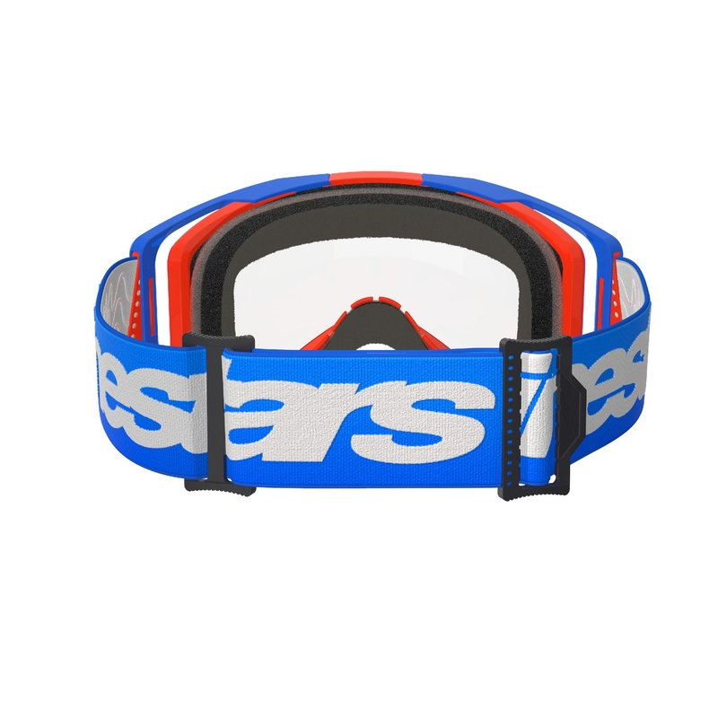 Alpinestars Vision 8 Wordmark motocrossz szemüveg kék-narancssárga, átlátszó plexivel