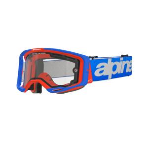 Alpinestars Vision 8 Wordmark motocrossz szemüveg kék-narancssárga, dupla antifog átlátszó plexivel
