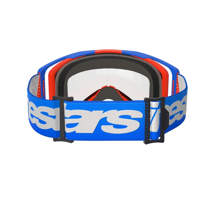 Alpinestars Vision 8 Wordmark motocrossz szemüveg kék-narancssárga, dupla antifog átlátszó plexivel