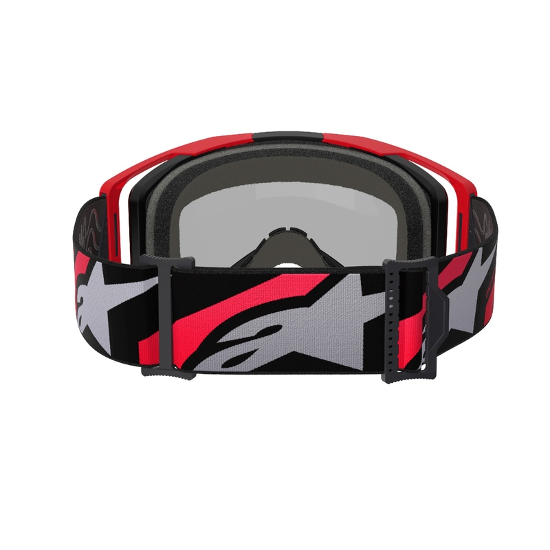 Alpinestars Vision 8 Luar motocrossz szemüveg piros-fekete, tükörezüst plexivel