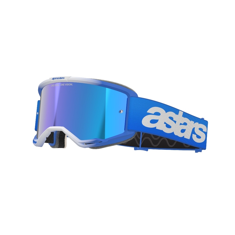 Alpinestars Vision 5 Blaze motocross szemüveg kék, tükörkék plexivel