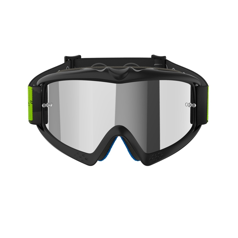 Alpinestars Vision Youth Hollow gyerek motocrossz szemüveg fekete-antracit-fluo sárga, tükörezüst plexivel