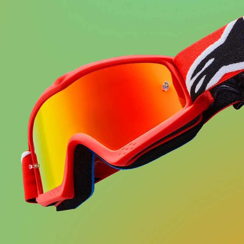 Alpinestars Vision Youth Hollow gyerek motocrossz szemüveg fekete-antracit-fluo sárga, tükörezüst plexivel