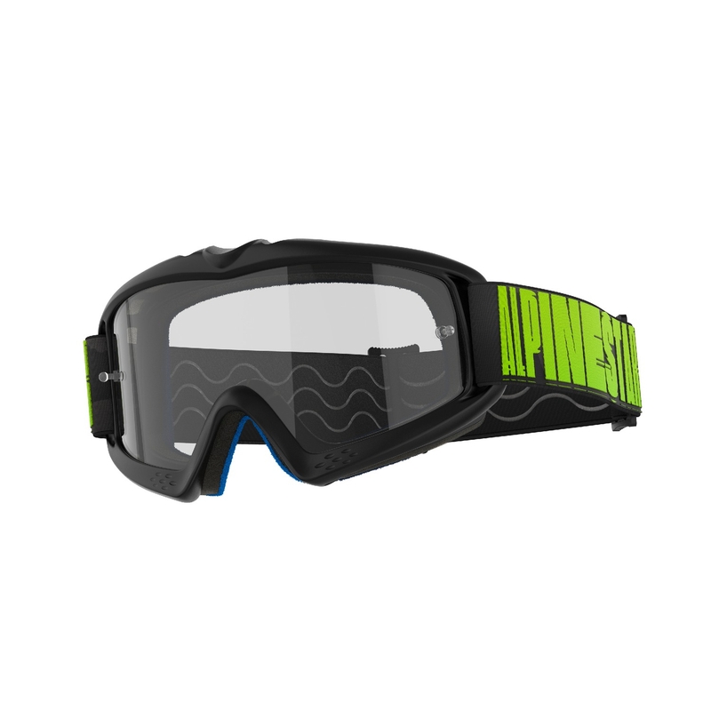 Alpinestars Vision Youth Hollow gyerek motocrossz szemüveg  fekete-antracit-fluo sárga, átlátszó plexivel
