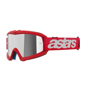 Alpinestars Vision Youth Blaze gyerek motocrossz szemüveg piros, tükörezüst plexivel