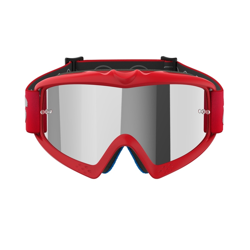 Alpinestars Vision Youth Blaze gyerek motokrossz szemüveg piros, tükörezüst plexivel
