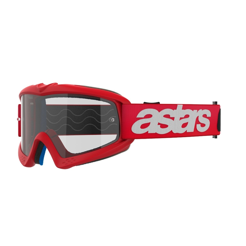 Alpinestars Vision Youth Blaze gyerek motokrossz szemüveg piros, átlátszó plexivel