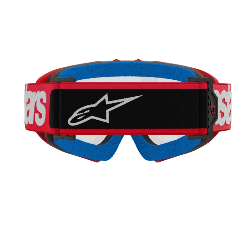 Alpinestars Vision Youth Blaze gyerek motokrossz szemüveg piros, átlátszó plexivel
