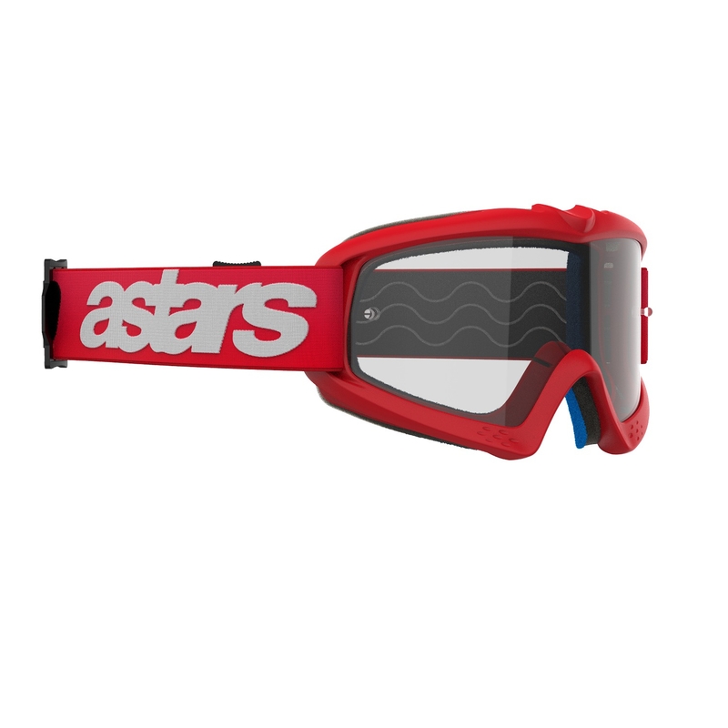 Alpinestars Vision Youth Blaze gyerek motokrossz szemüveg piros, átlátszó plexivel