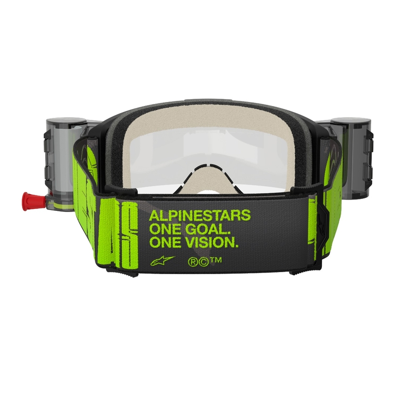 Alpinestars Vision 5 Hollow ROLL-OFF Wide Vision motokrossz szemüveg szürke-fluo sárga, átlátszó plexivel