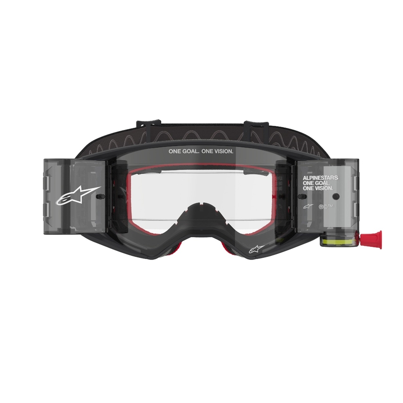 Alpinestars Supertech Corp ROLL-OFF Wide Vision motokrossz szemüveg fekete-szürke, átlátszó plexivel