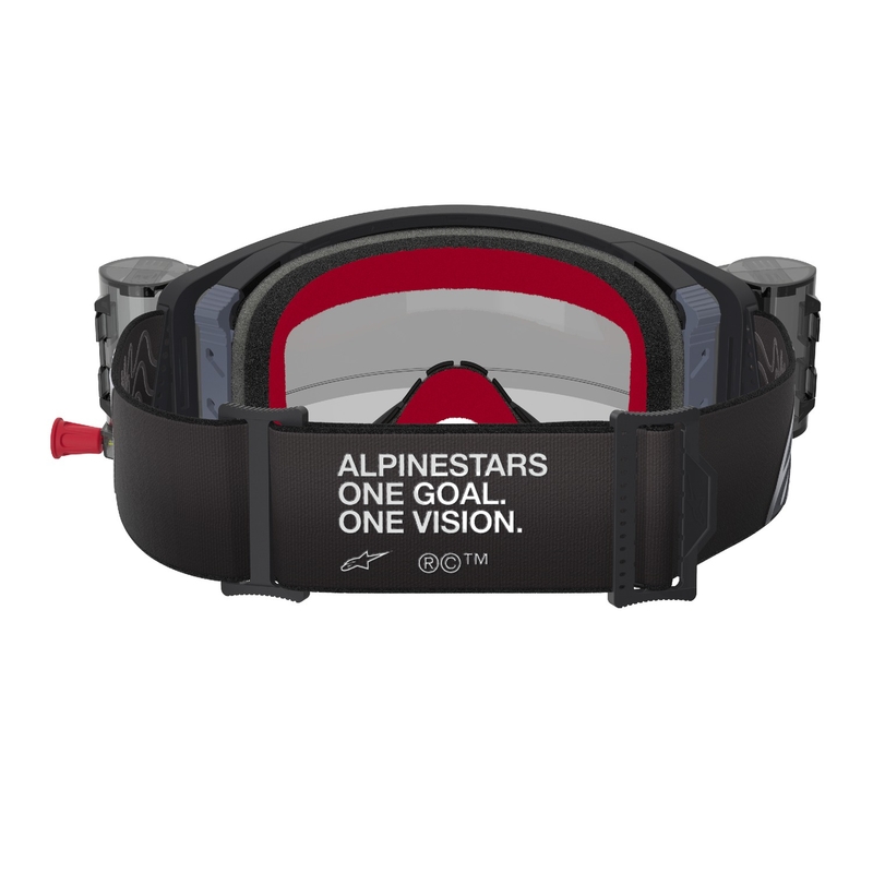 Alpinestars Supertech Corp ROLL-OFF Wide Vision motokrossz szemüveg fekete-szürke, átlátszó plexivel