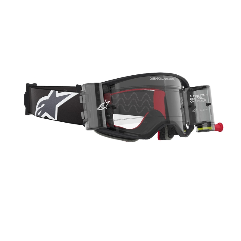 Alpinestars Supertech Corp ROLL-OFF Wide Vision motokrossz szemüveg fekete-szürke, átlátszó plexivel