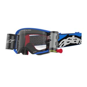 Alpinestars Supertech Stream ROLL-OFF Wide Vision motokrossz szemüveg kék, átlátszó plexivel