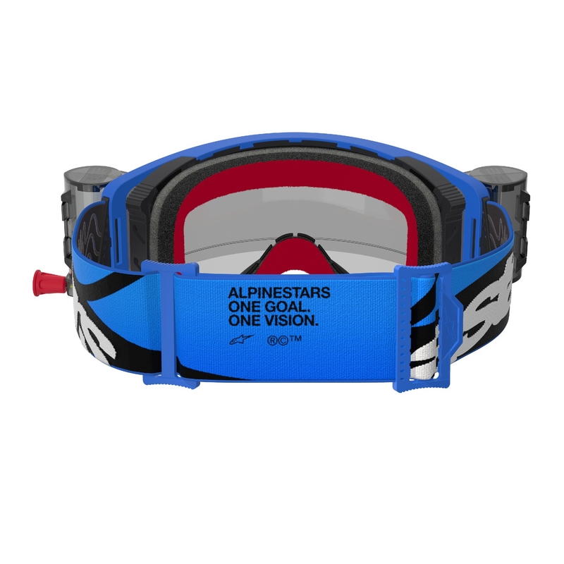 Alpinestars Supertech Stream ROLL-OFF Wide Vision motokrossz szemüveg kék, átlátszó plexivel
