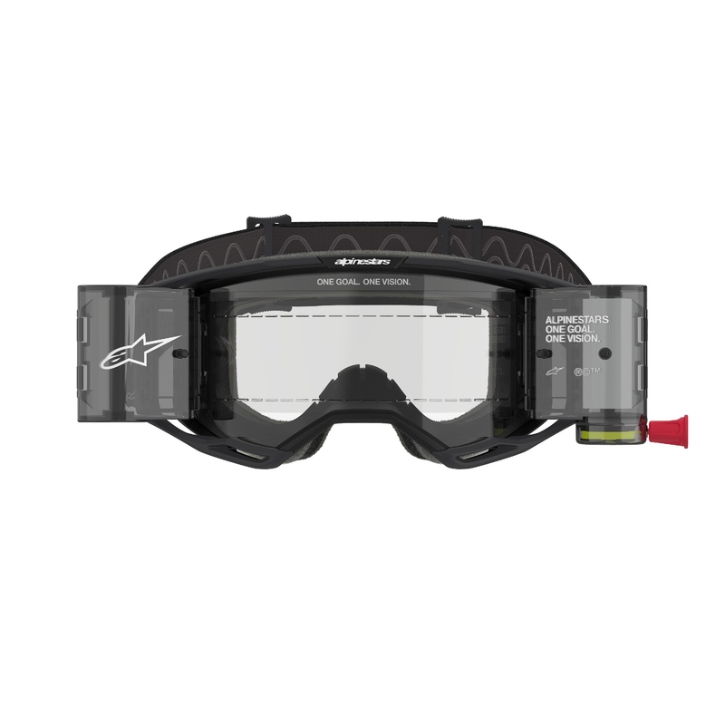 Alpinestars Vision 8 Corp ROLL-OFF Wide Vision motokrossz szemüveg fekete, átlátszó plexivel