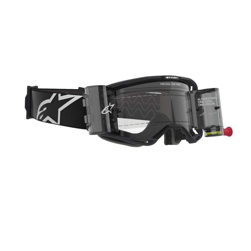 Alpinestars Vision 8 Corp ROLL-OFF Wide Vision motokrossz szemüveg fekete, átlátszó plexivel