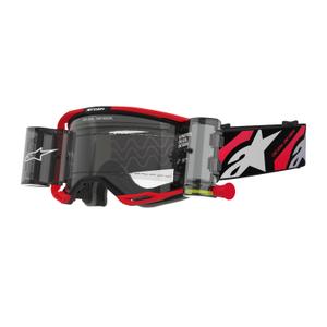 Alpinestars Vision 8 Luar ROLL-OFF Wide Vision motokrossz szemüveg piros-fekete, átlátszó plexivel