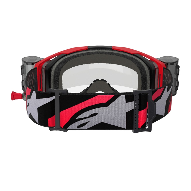 Alpinestars Vision 8 Luar ROLL-OFF Wide Vision motokrossz szemüveg piros-fekete, átlátszó plexivel