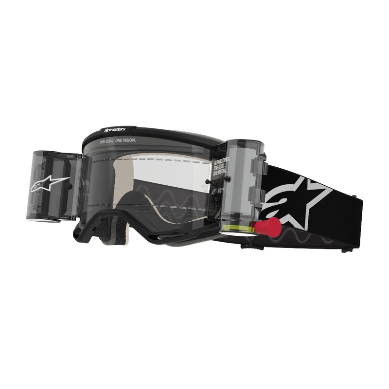 Alpinestars Vision 5 Corp ROLL-OFF Wide Vision motokrossz szemüveg fekete, átlátszó plexivel