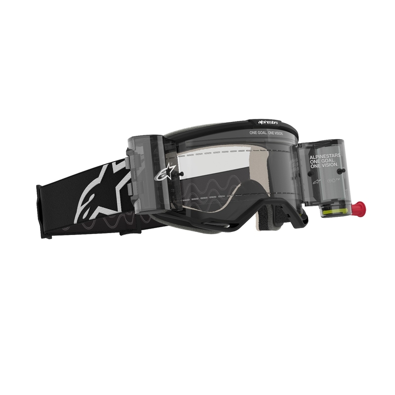 Alpinestars Vision 5 Corp ROLL-OFF Wide Vision motokrossz szemüveg fekete, átlátszó plexivel