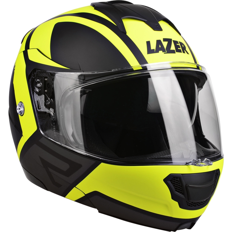 Billenő kerékpár pŕilba motorkerékpárhoz Lazer Lugano Z-generációs fekete-fluo sárga